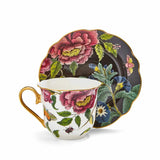 Spode Creatures of Curiosity Teacup & Saucer - Fluted (Snake/Black) - Cook N Dine