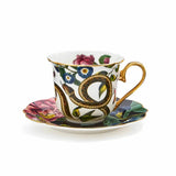 Spode Creatures of Curiosity Teacup & Saucer - Fluted (Snake/Black) - Cook N Dine