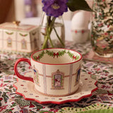 Cath Kidston Christmas Dolls House Teacup & Saucer - Cook N Dine