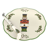 Spode Christmas Tree Nutcracker Cheese Plate with Knife - Cook N Dine