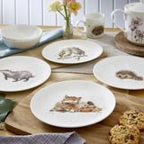 Royal Worcester Wrendale Designs Coupe Side Plate (Badger, Hedgehog, Fox, Owl) Set of 4 - Cook N Dine