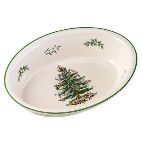 Spode Christmas Tree Oval Rim Dish